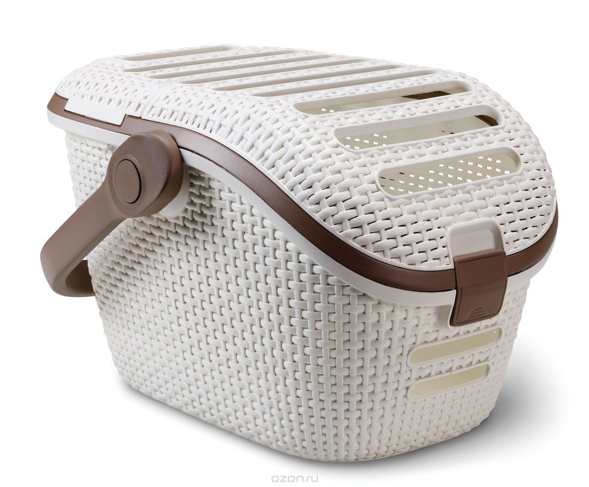 Curver PetLife Переноска для животных, кремово-коричневая, 51*38*33см