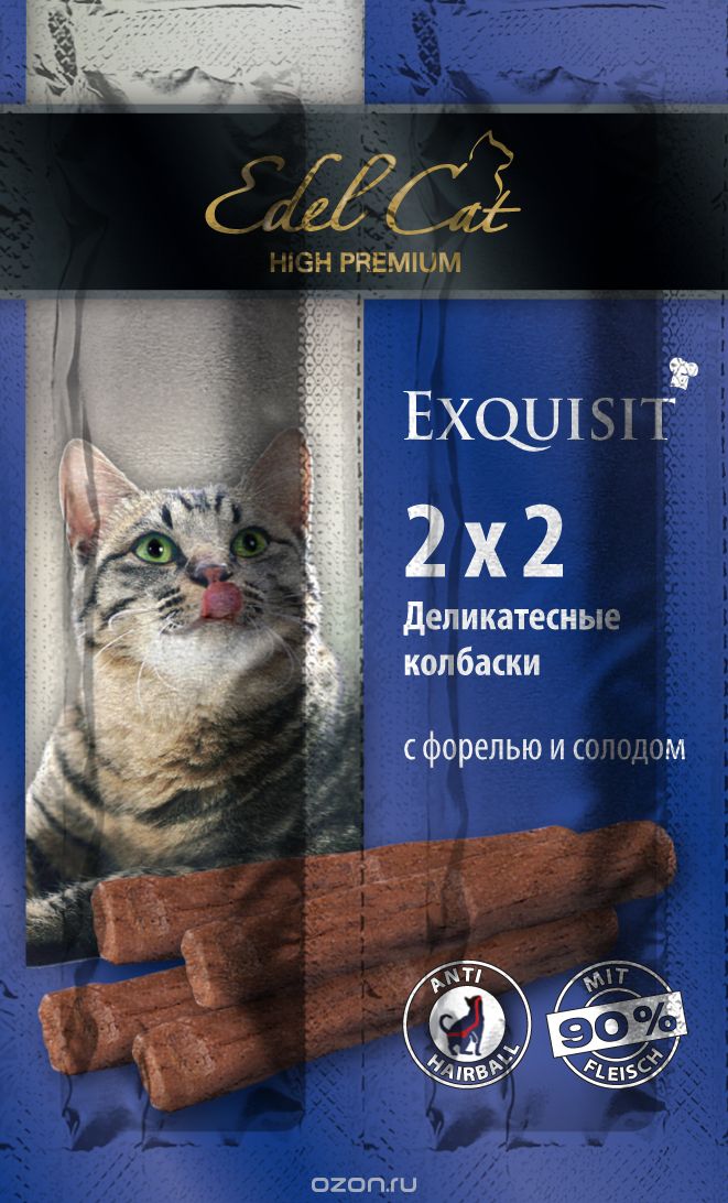 Edel Cat Колбаски-мини - форель солод 4 колбаски