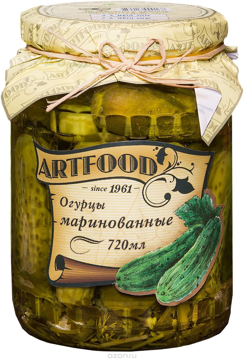Artfood огурцы маринованные, 720 мл