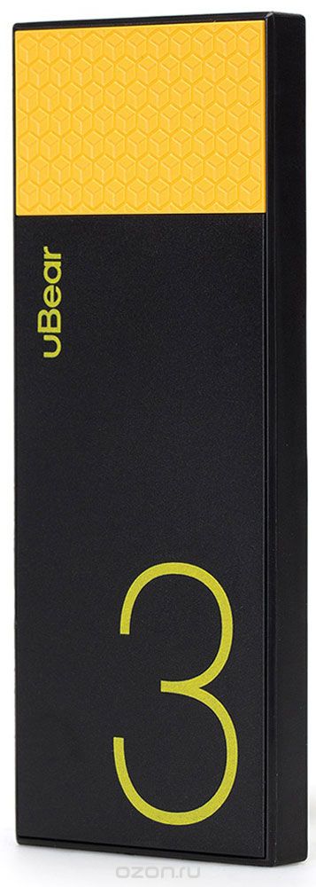 uBear Light 3000, Black Yellow внешний аккумулятор