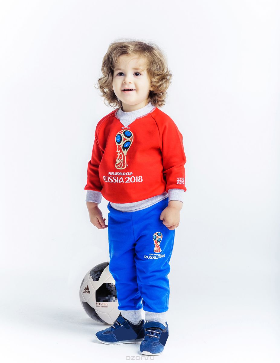 Брюки детские FIFA World Cup Russia, цвет: васильковый. F1-11пф. Размер 74/80